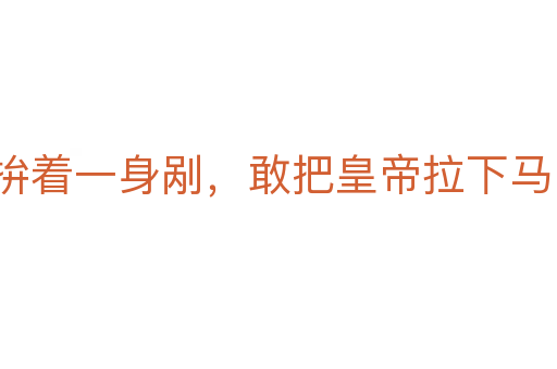 拚着一身剐,敢把皇帝拉下马